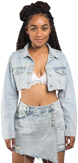 American Bazi Women's Destroyed Denim Jacket