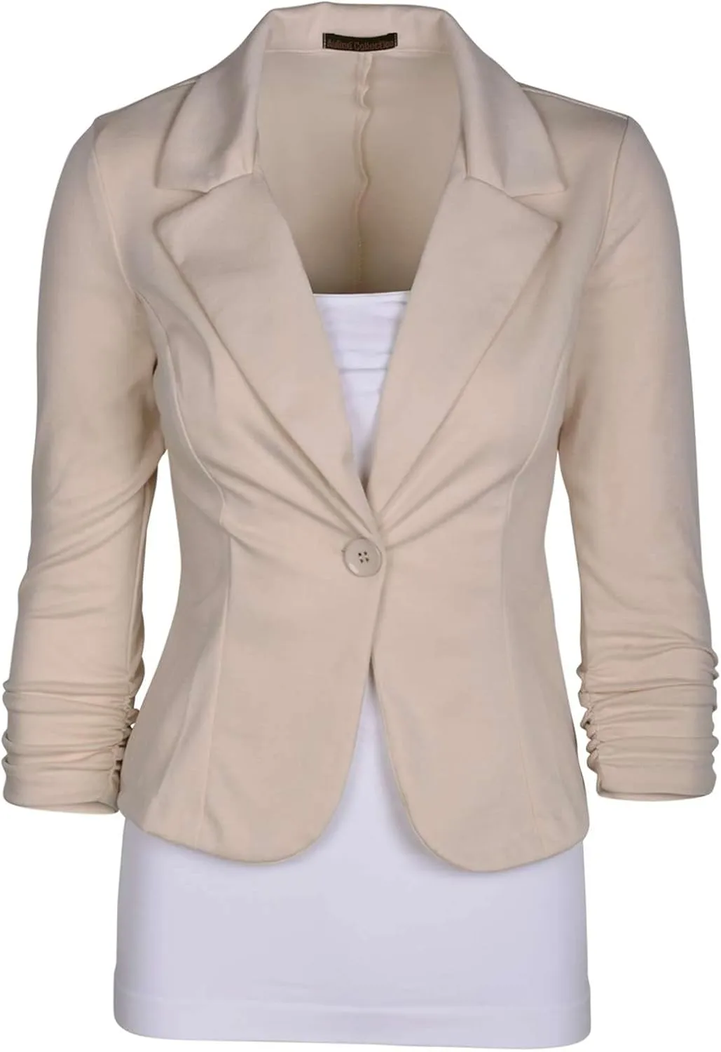 Aulin Collection Women's Casual Work Solid Color Knit Blazer