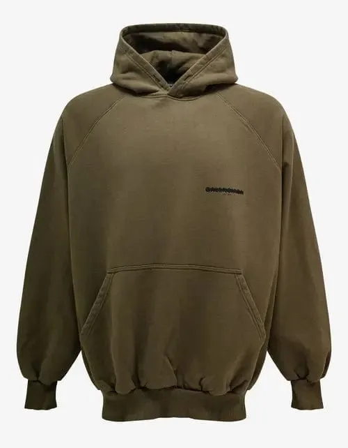 Balenciaga Khaki Strike 1917 Logo Oversized Hoodie