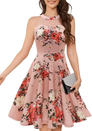 Bbonlinedress Women Cocktail Prom Wedding Dress Halter Lace Evening Party Short Vintage Homecoming Dresses