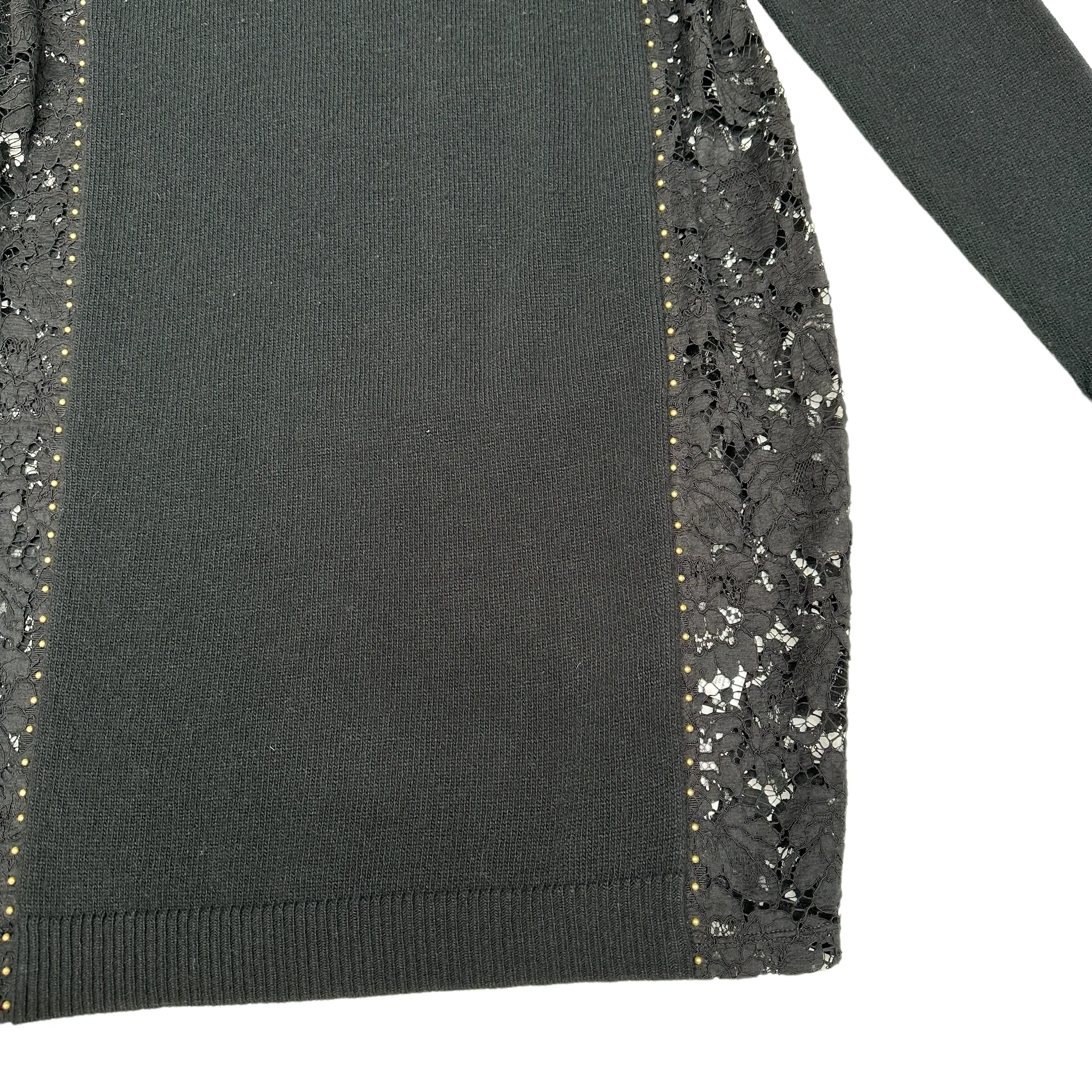Black Dress with Lace & Studs - M