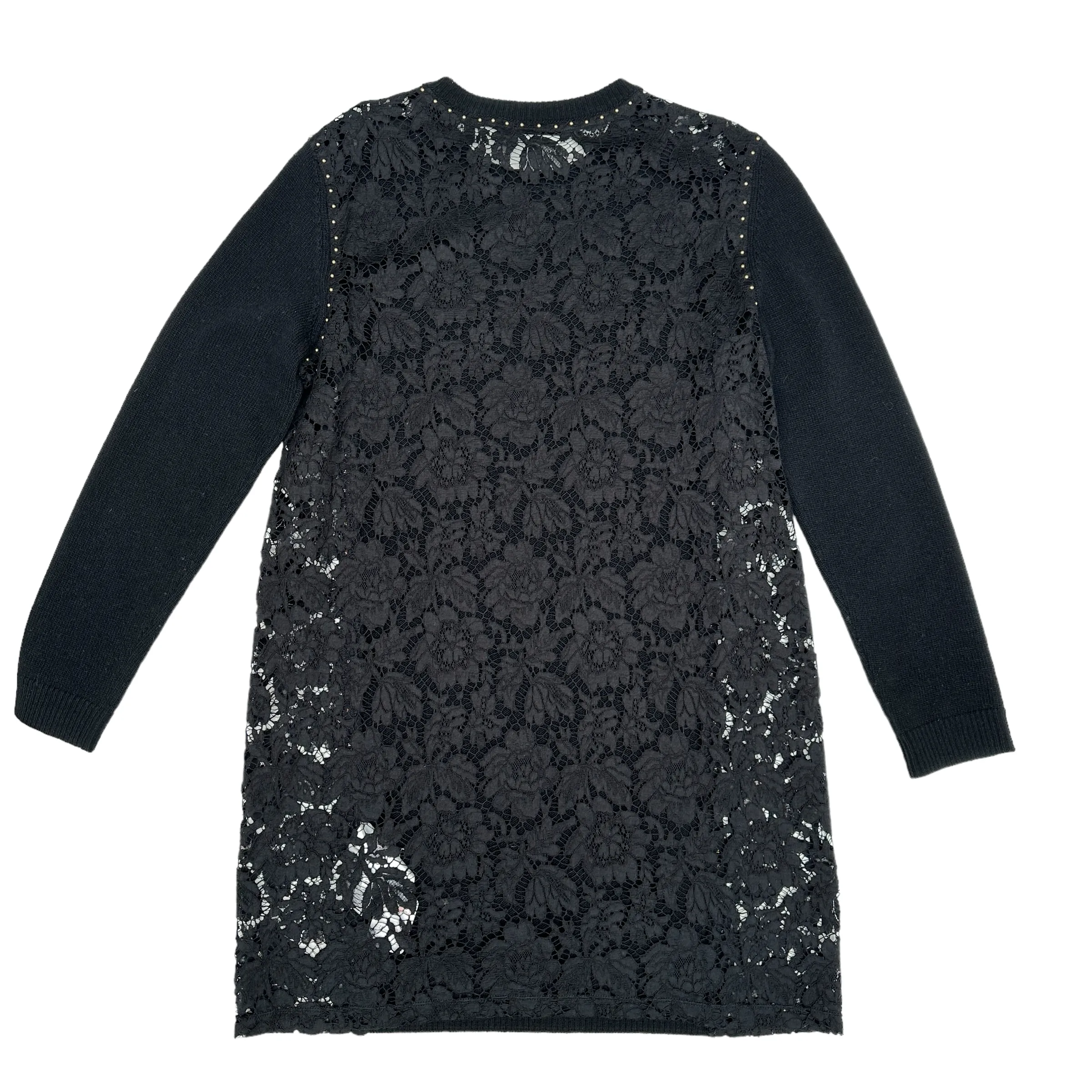 Black Dress with Lace & Studs - M