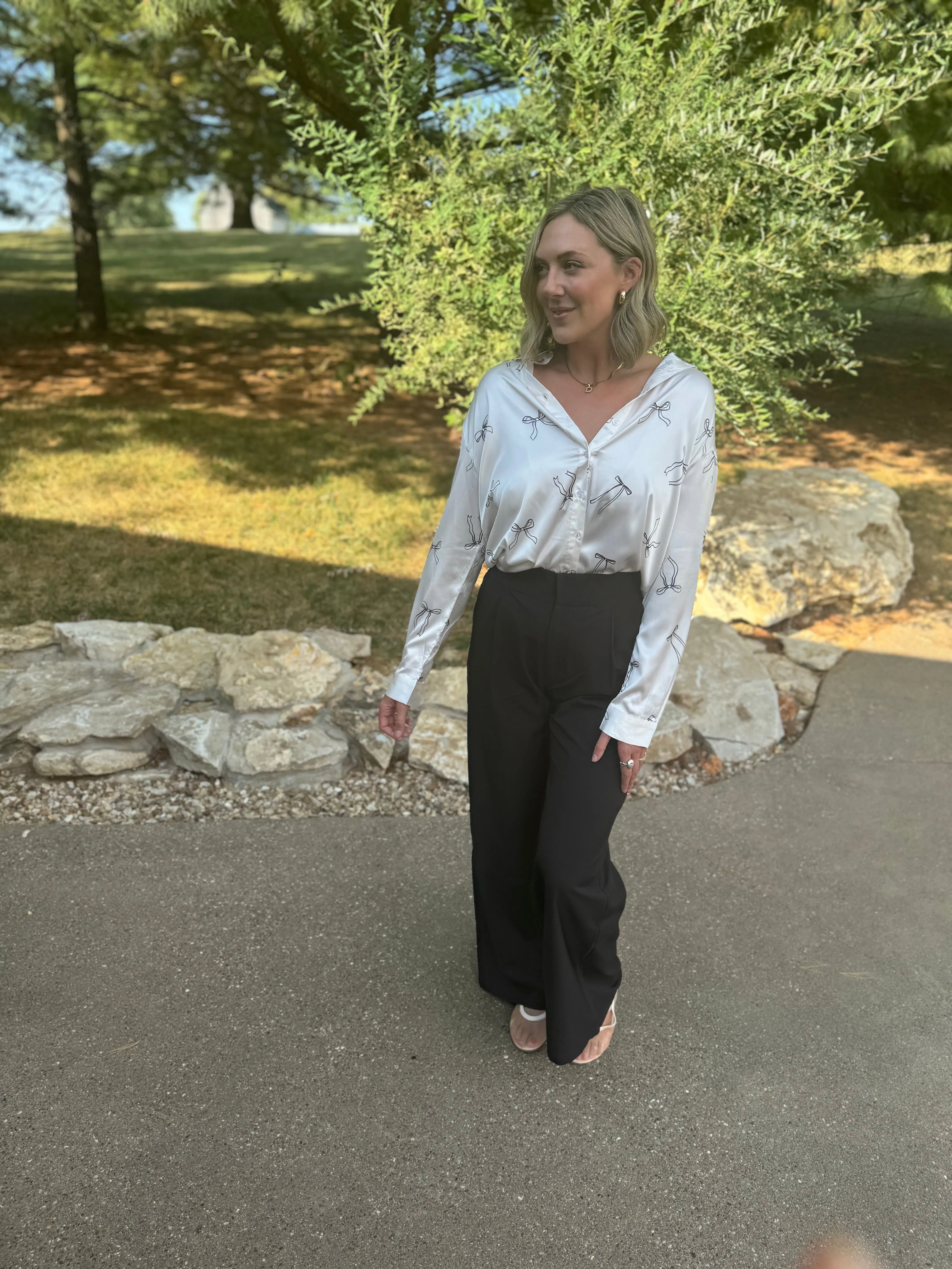 Black High Waisted Wide Leg Trousers