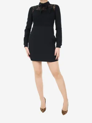 Black lace-detailed dress - size IT 40
