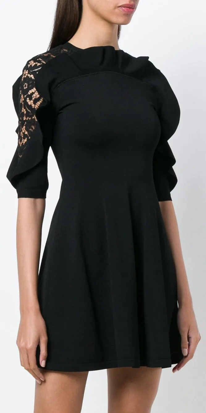 Black Lace Insert Dress