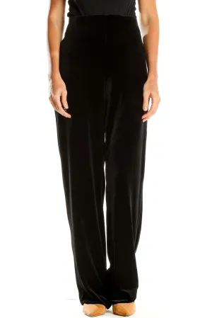 Black Velvet Wide-Leg Trousers