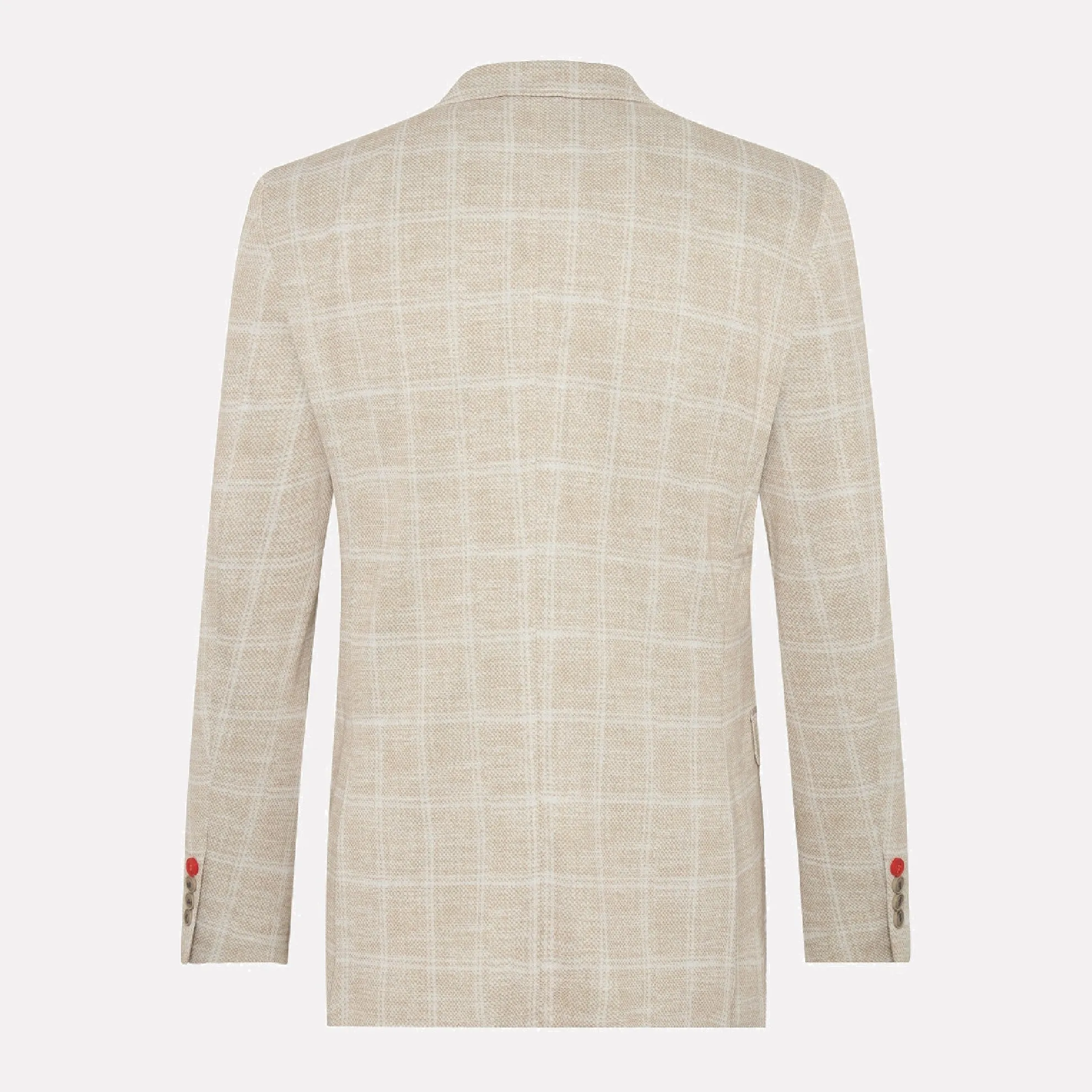Blazer Travel Check Slim Fit Cotton Blend Jacket / Sand