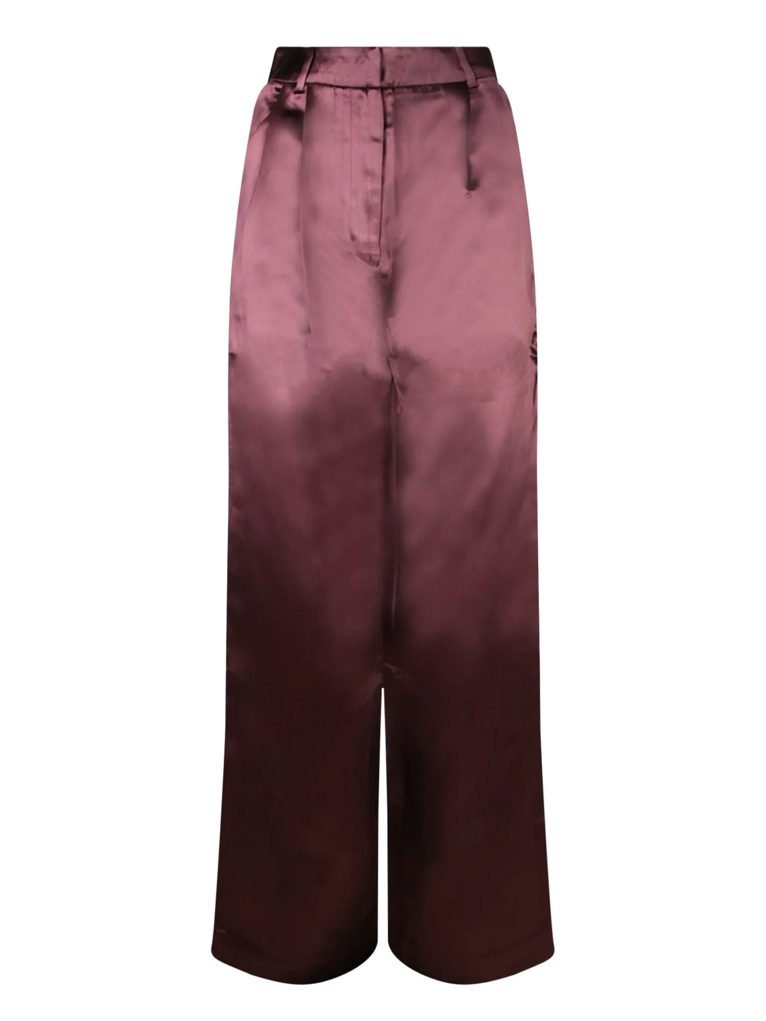 Bordeaux Silk Viscose Trousers