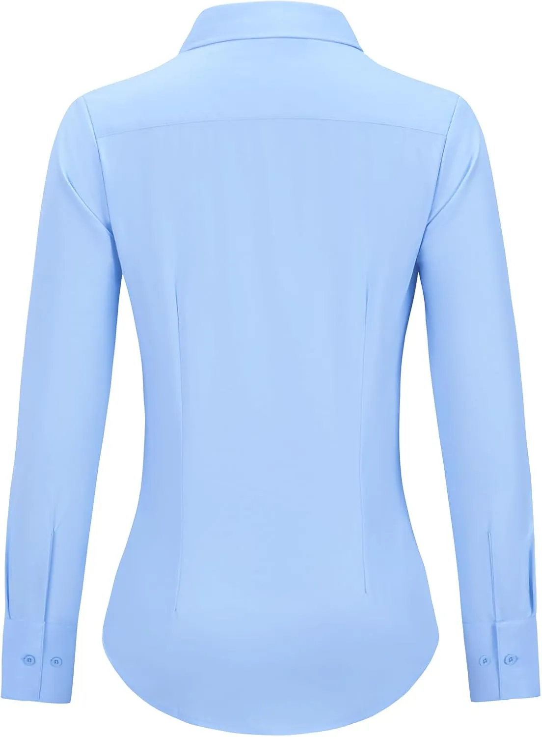 Button Down Shirts for Women Long Sleeve Dress Shirts Slim Fit Wrinkle Free Collared Blouse Work Office Blouse Tops