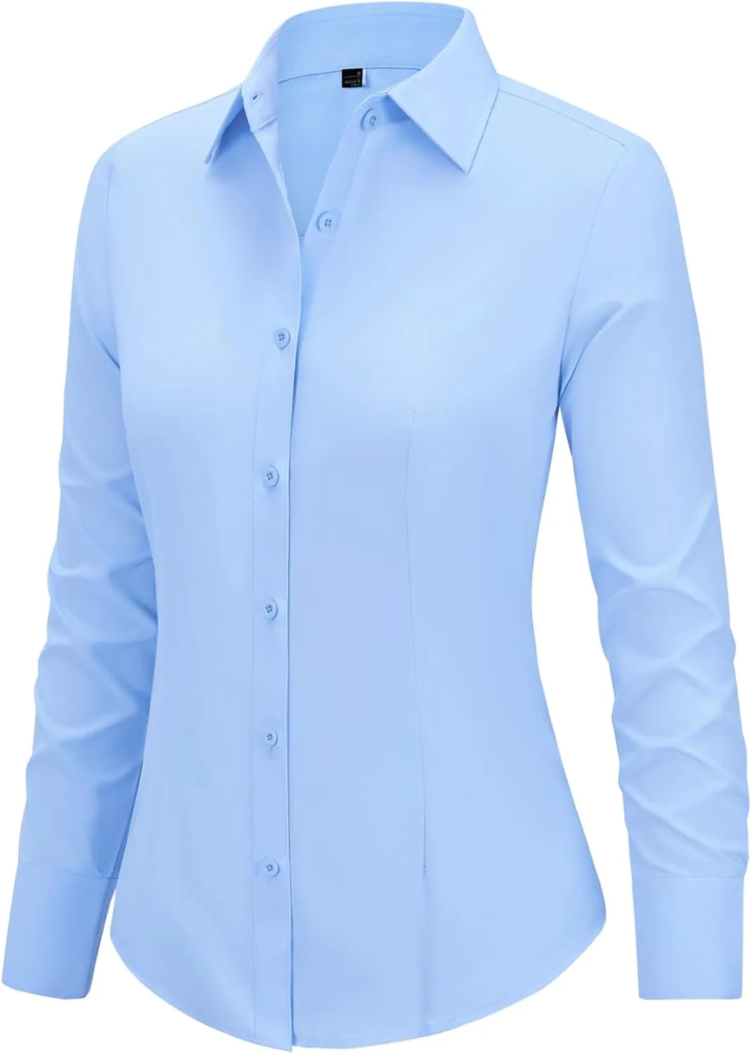 Button Down Shirts for Women Long Sleeve Dress Shirts Slim Fit Wrinkle Free Collared Blouse Work Office Blouse Tops