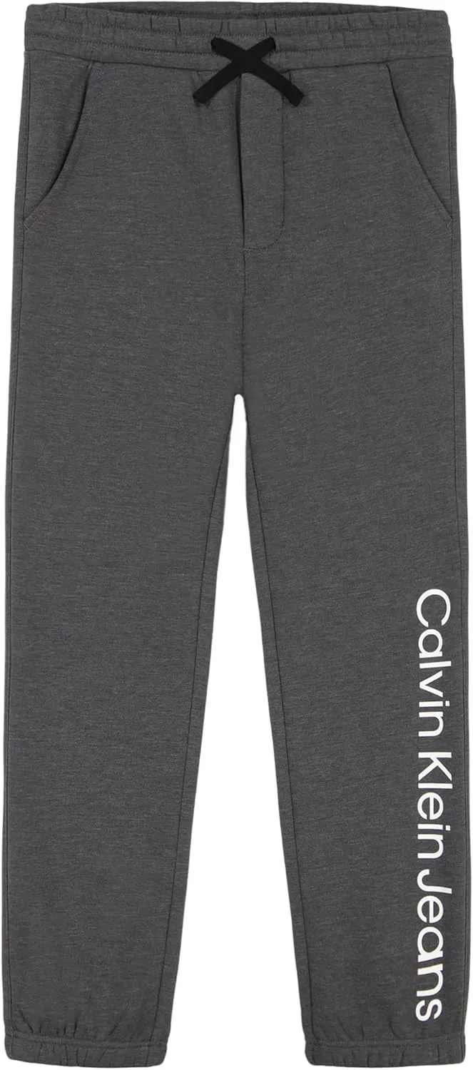 Calvin Klein Boys' Pull-on Fleece Jogger Sweatpants, Drawstring Closure