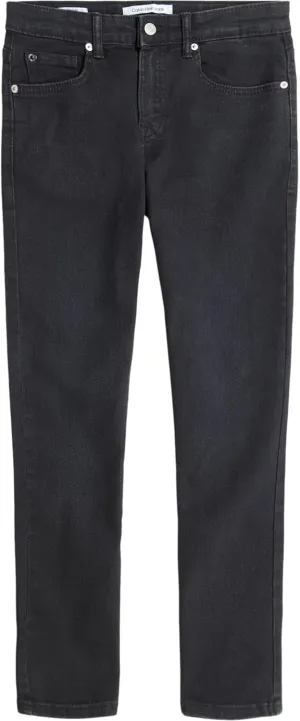 Calvin Klein Boys' Slim Fit Straight Leg Stretch Denim Jeans, 5-Pocket Style, Zipper Fly & Button Closure