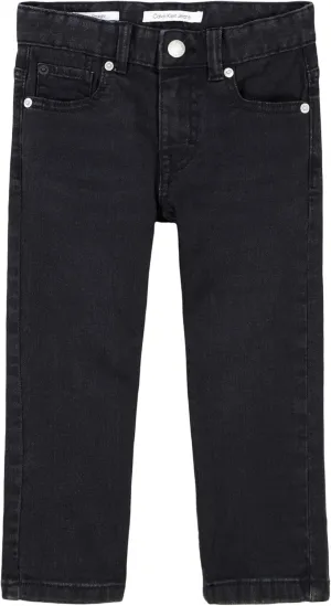 Calvin Klein Boys' Slim Fit Straight Leg Stretch Denim Jeans, 5-Pocket Style, Zipper Fly & Button Closure
