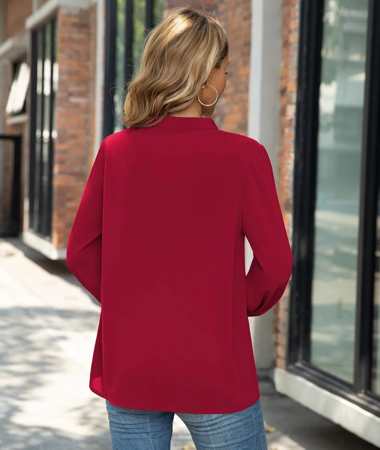 CZYINXIAN Womens Dressy Chiffon Blouse Business Work Casual Tie Neck Shirt Tops