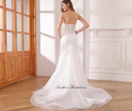 Fitted Sparkle Tulle Mermaid Bridal Wedding Gown