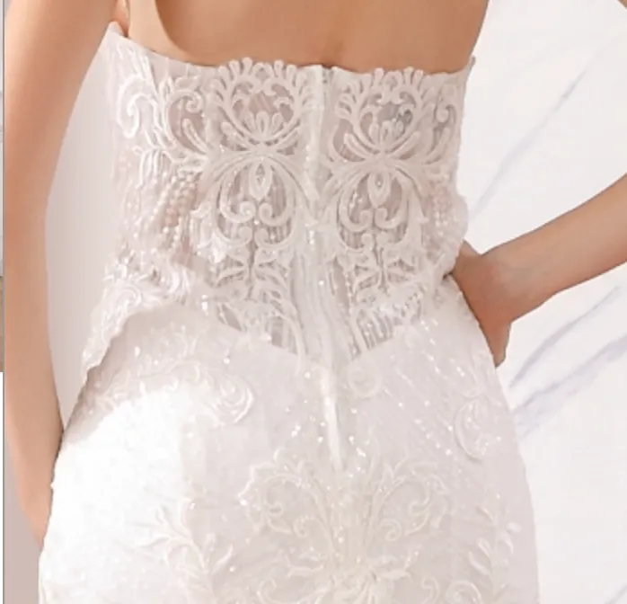Fitted Sparkle Tulle Mermaid Bridal Wedding Gown