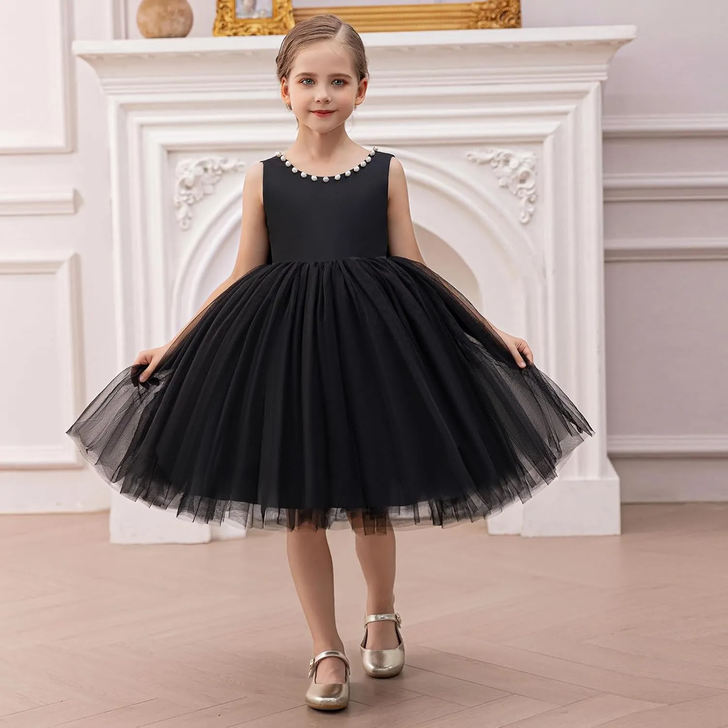 Flower Girl Dress Kids Satin Tulle Wedding Guest Party Birthday Bridesmaid Communion Pageant Prom Ball Gown Maxi