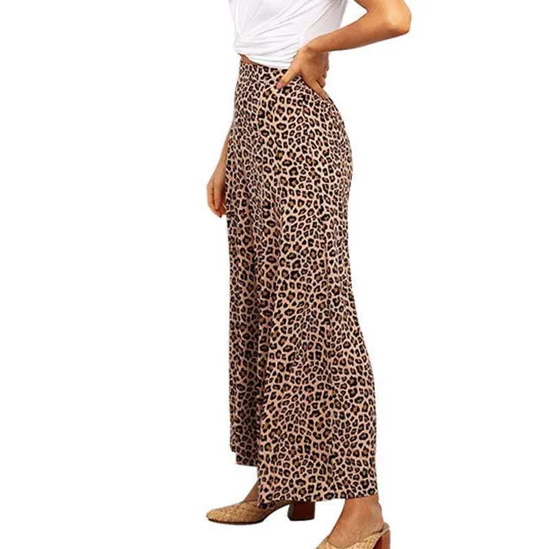 High-Waisted Loose Cotton Trousers