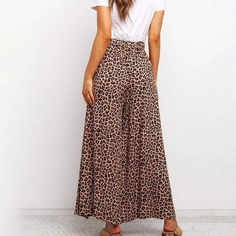 High-Waisted Loose Cotton Trousers
