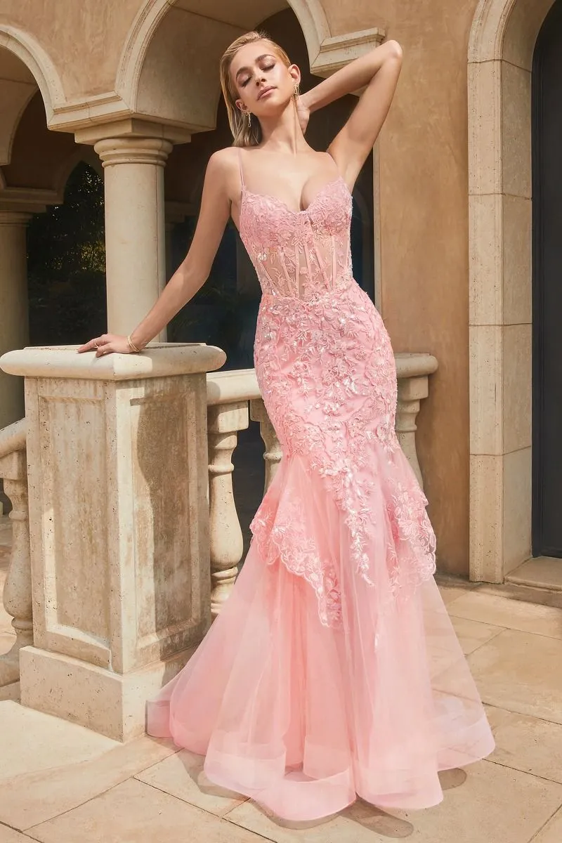 LACE & TULLE MERMAID GOWN CD9316