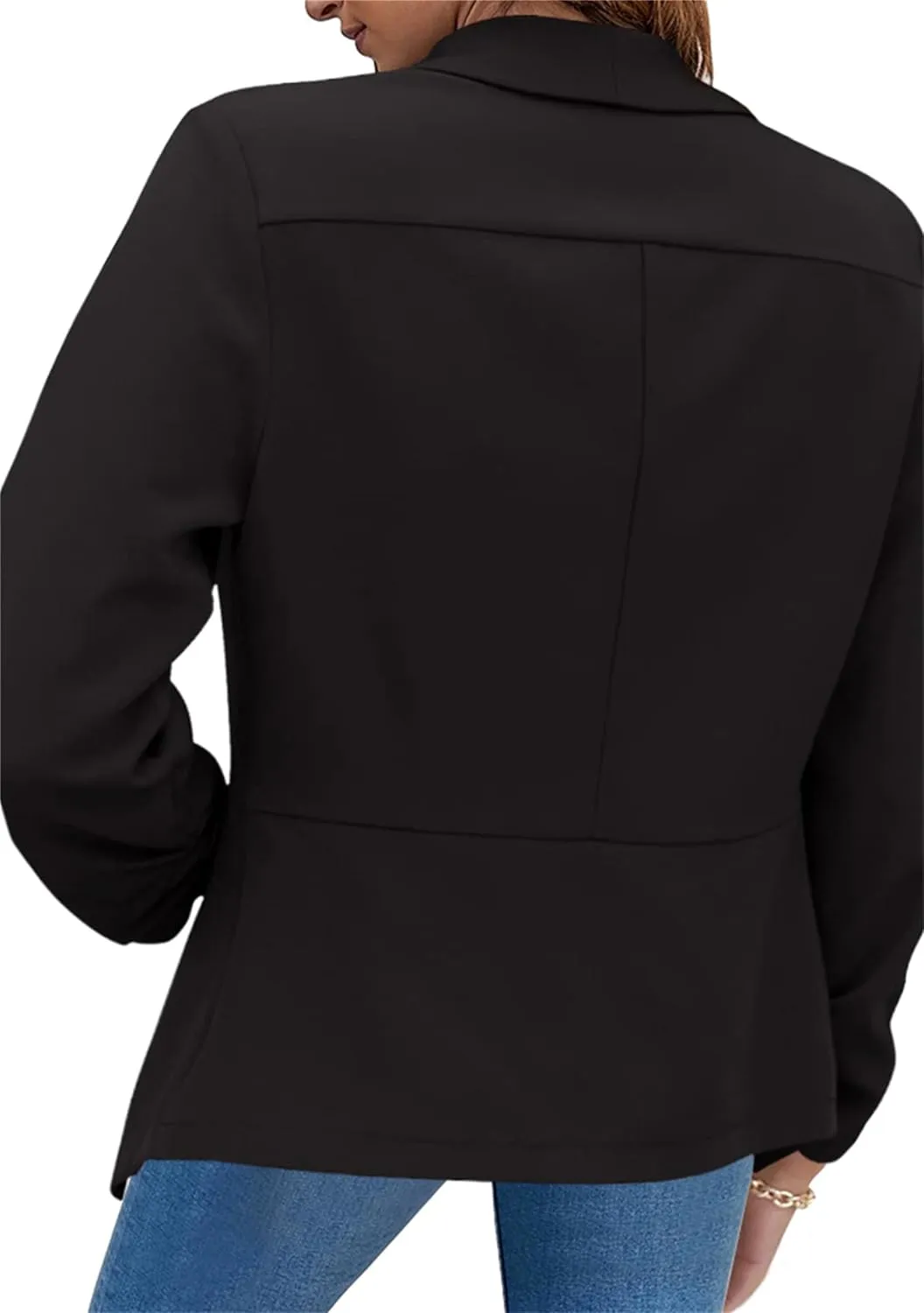 MAYRAIN Womens Summer Lapel Collar Cardigan Jacket Long Sleeve Office Formal Fit Blazers Casual Stretch Outfits Suit