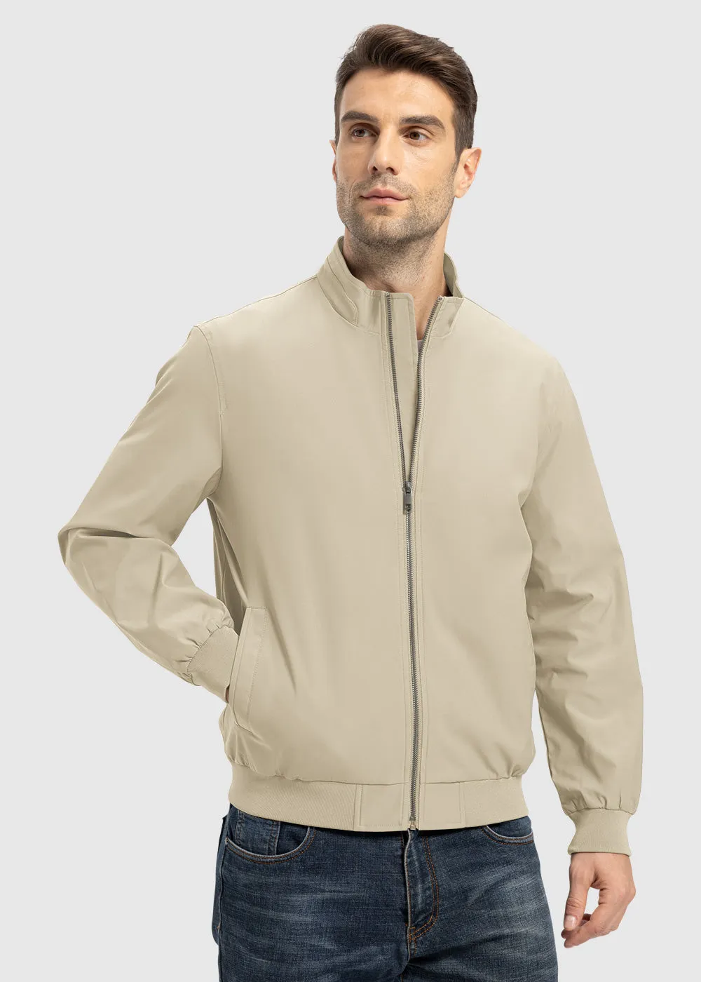 Men's Casual Lightweight Stand Collar Jacket