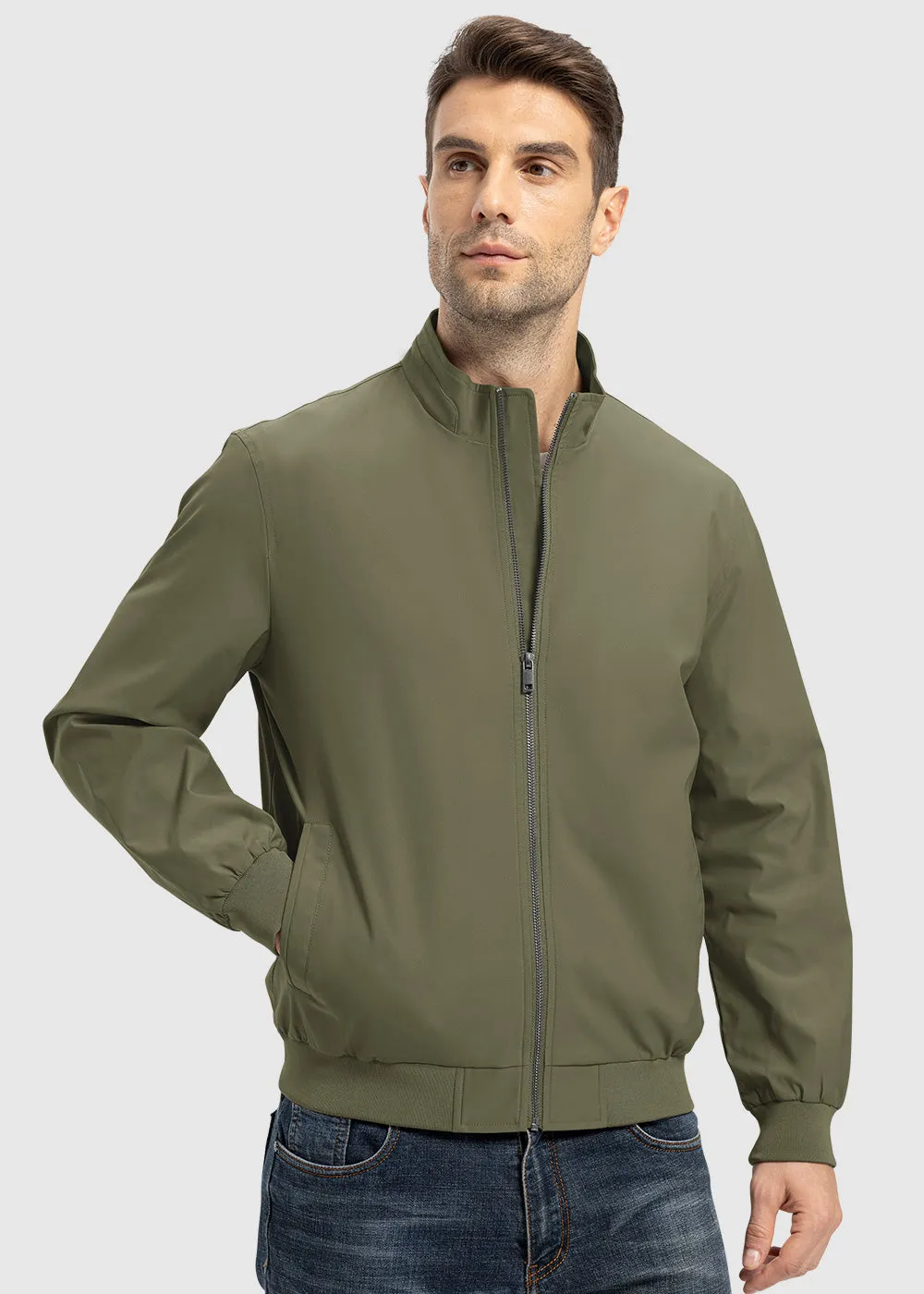 Men's Casual Lightweight Stand Collar Jacket