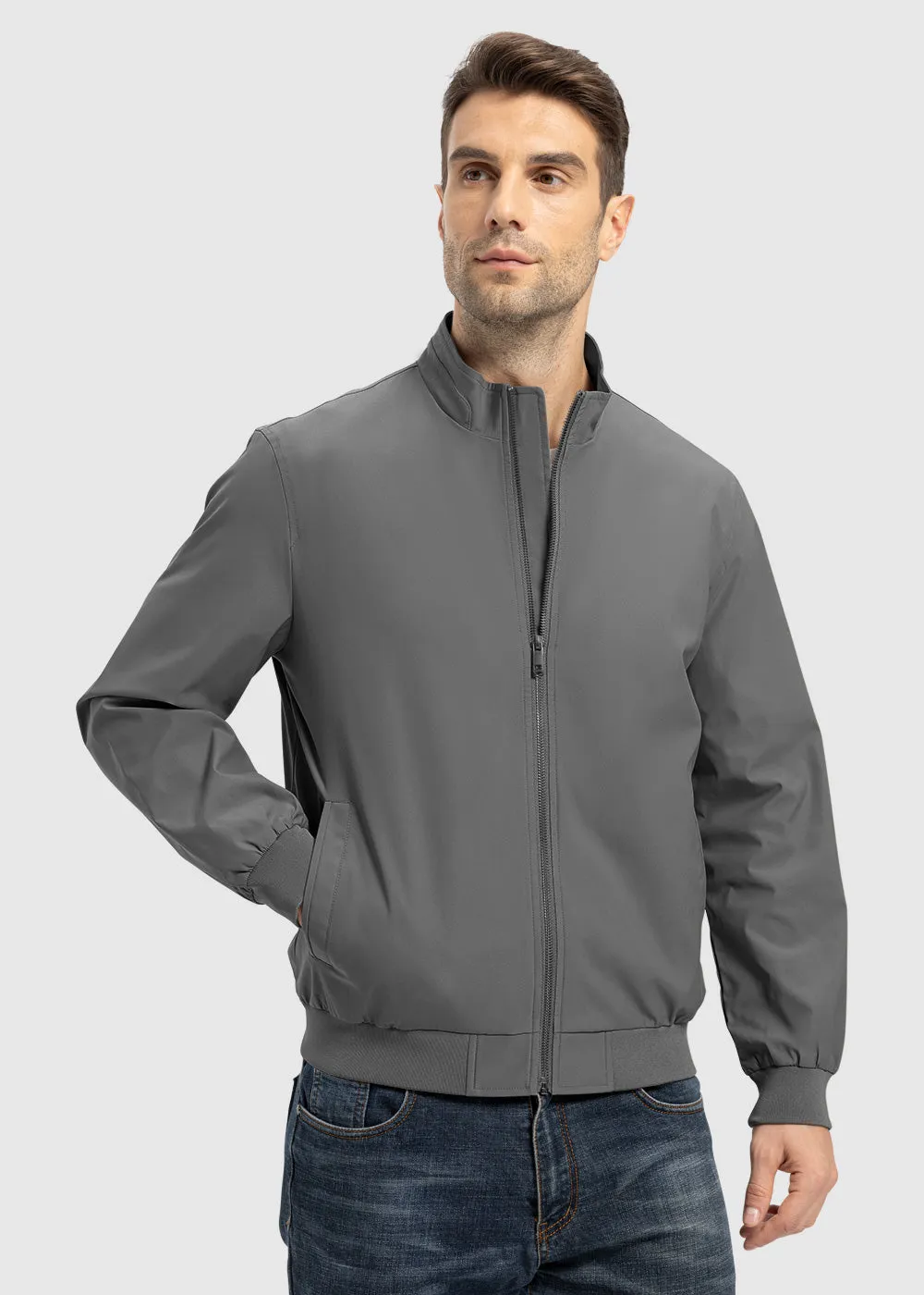 Men's Casual Lightweight Stand Collar Jacket