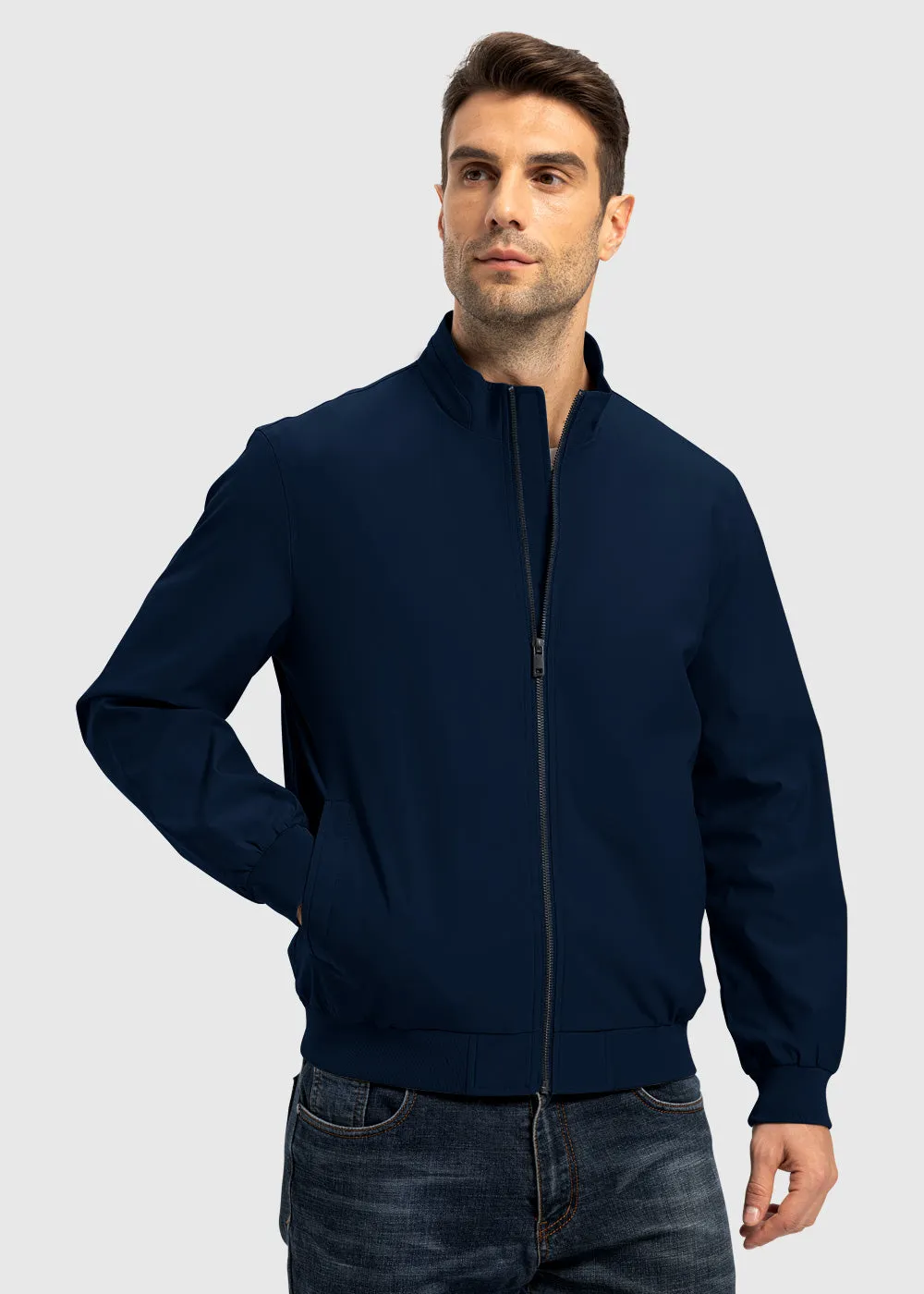 Men's Casual Lightweight Stand Collar Jacket
