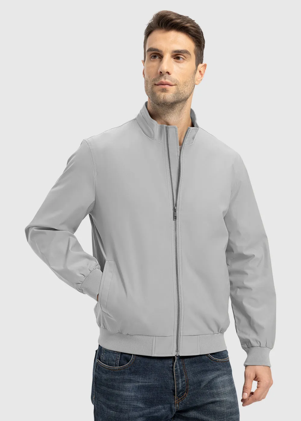 Men's Casual Lightweight Stand Collar Jacket