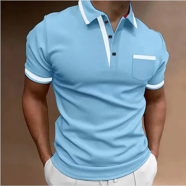 Men's Casual Square Collar Double Buckle Printed