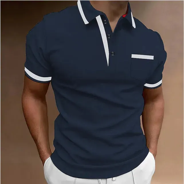 Men's Casual Square Collar Double Buckle Printed