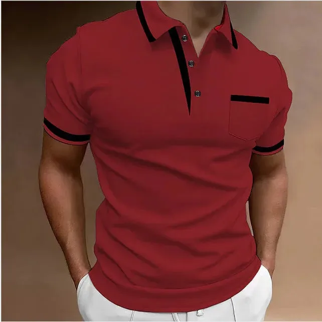 Men's Casual Square Collar Double Buckle Printed