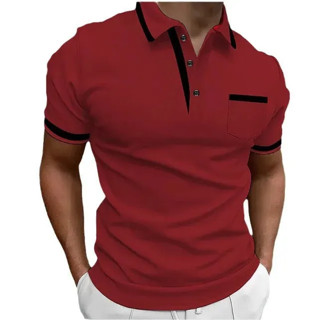 Men's Casual Square Collar Double Buckle Printed