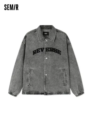 Men's Eco-Friendly Lyocell Denim Contrast Monogram Loose Denim Jacket