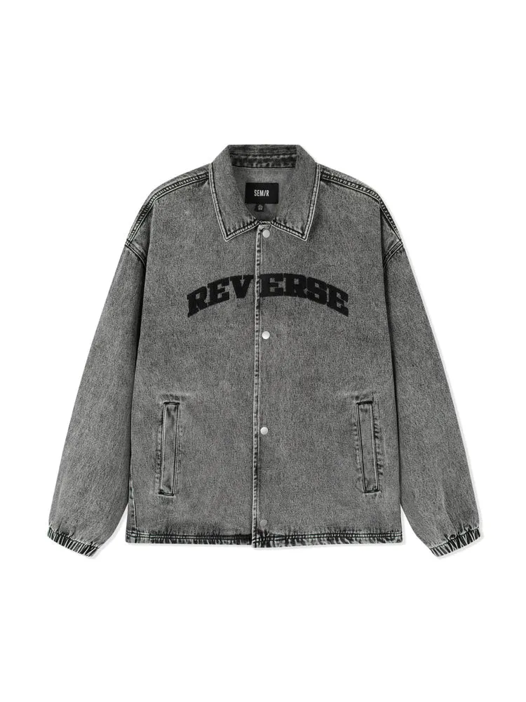Men's Eco-Friendly Lyocell Denim Contrast Monogram Loose Denim Jacket