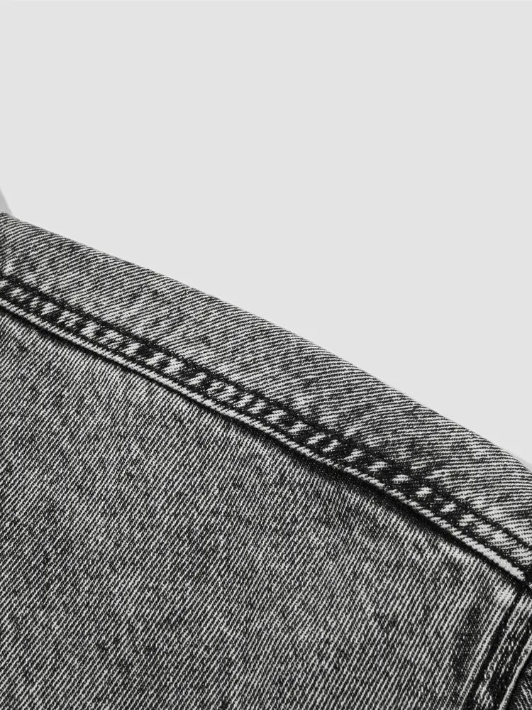 Men's Eco-Friendly Lyocell Denim Contrast Monogram Loose Denim Jacket