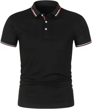 Mens Polo Shirts Contrast Collar Golf Tennis Short Sleeve Shirt Tops for Men Summer Collared Casual Shirt