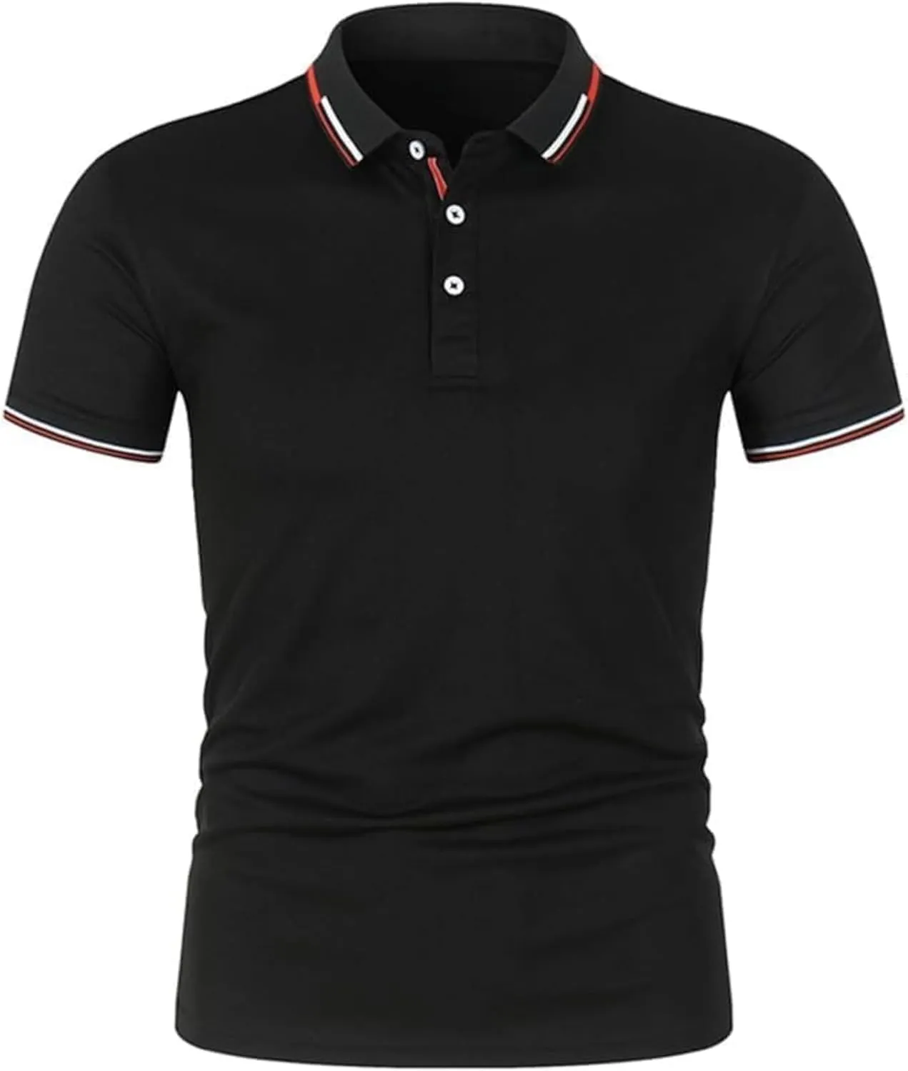 Mens Polo Shirts Contrast Collar Golf Tennis Short Sleeve Shirt Tops for Men Summer Collared Casual Shirt