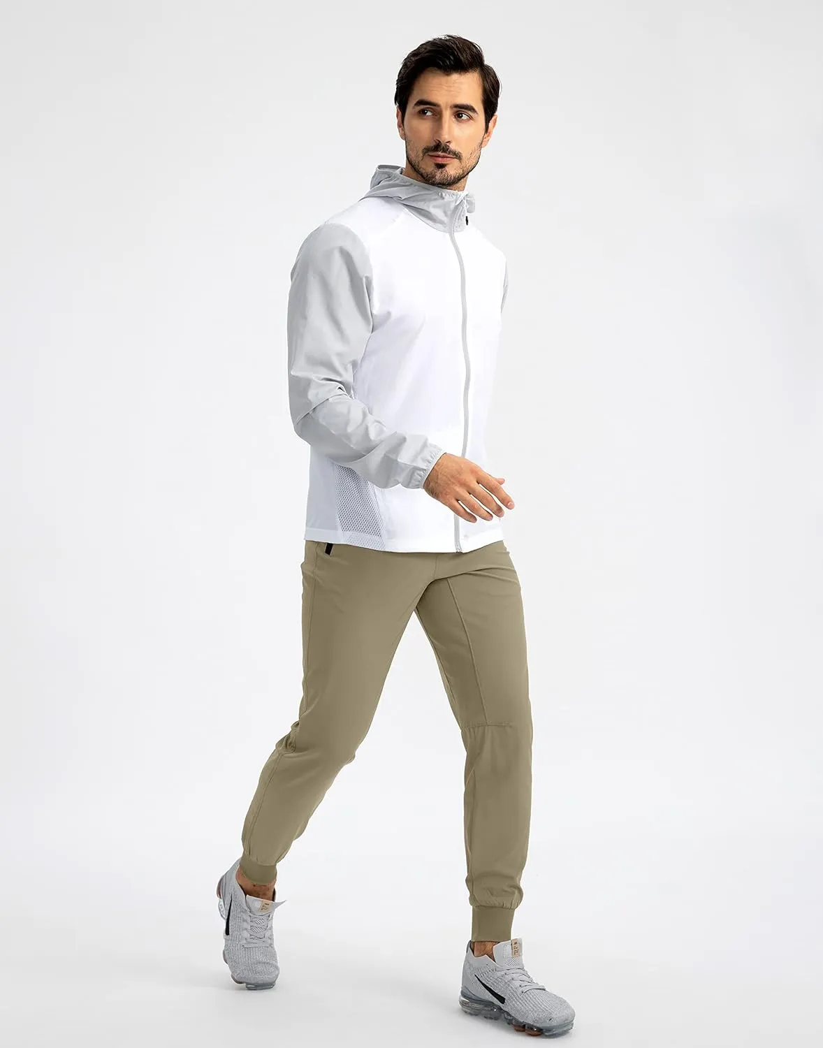 Pudolla Men's Lightweight Jogger Pants Workout Gym Running Pants with Zipper Pockets for Athletic Casual