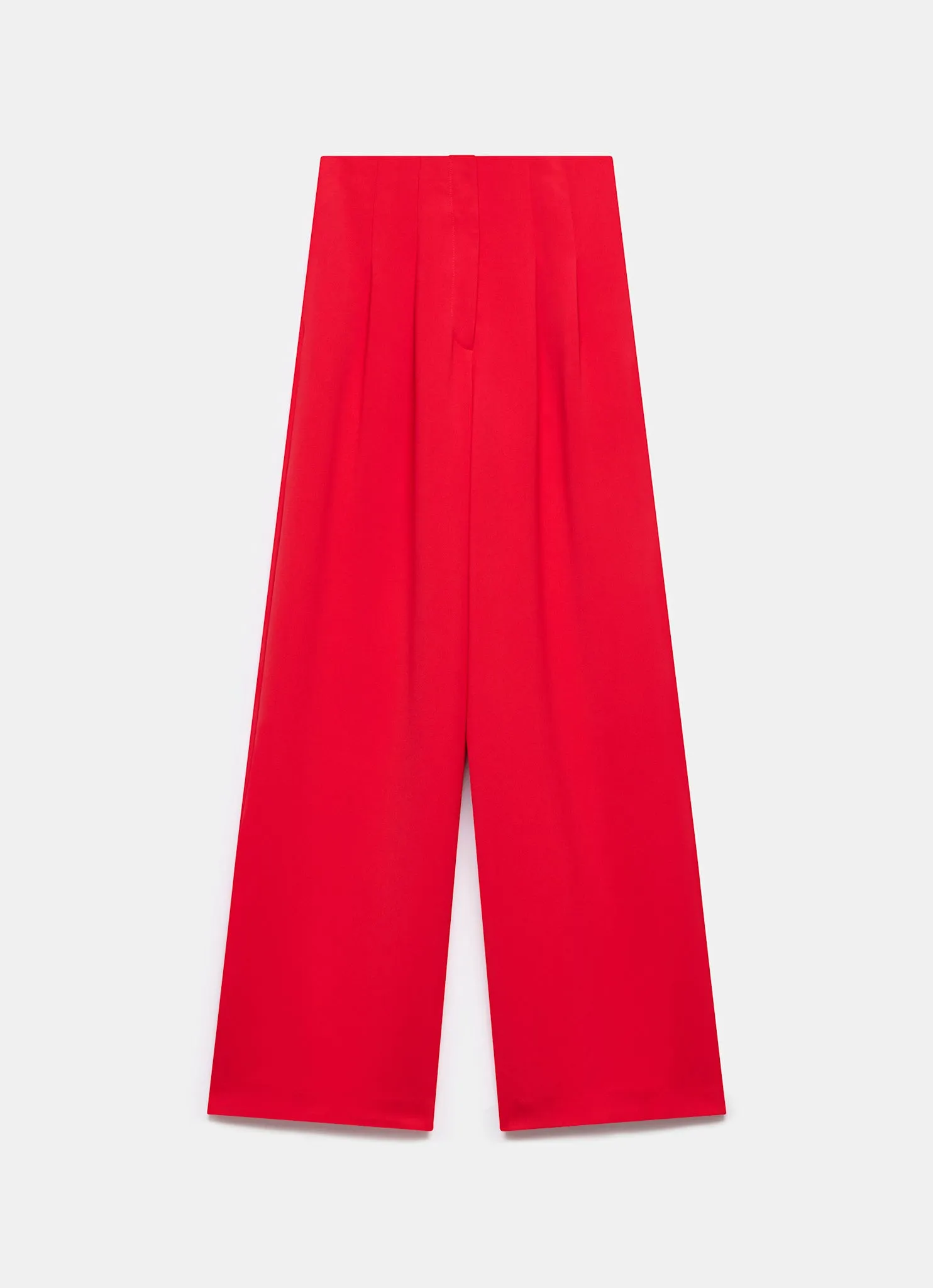 Red High Waisted Wide Trousers