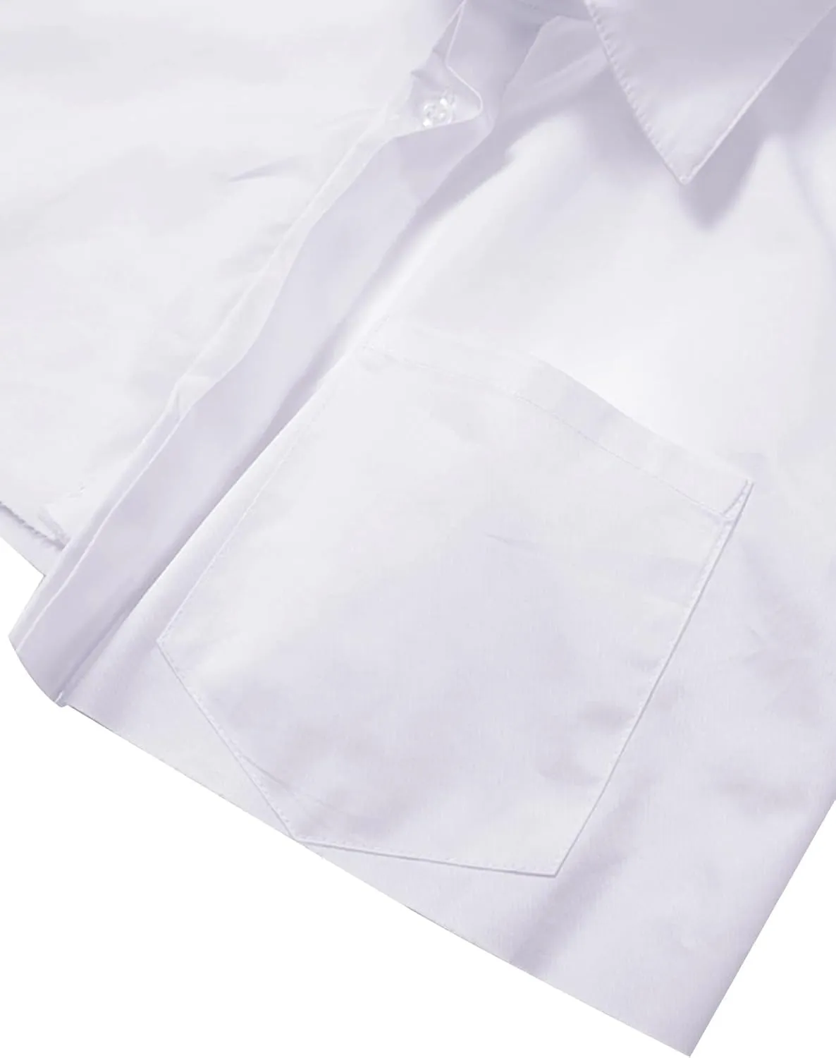 Remidoo Women's Asymmetrical Hem Long Sleeve Button Up Shirt Crop Top Blouse