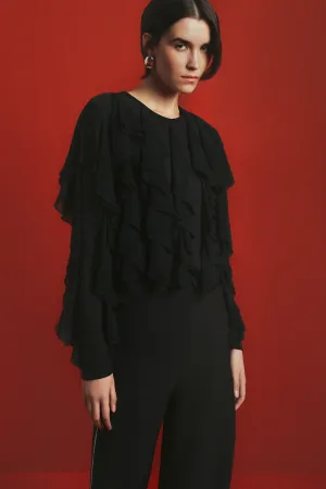 RUFFLED CHIFFON BLOUSE