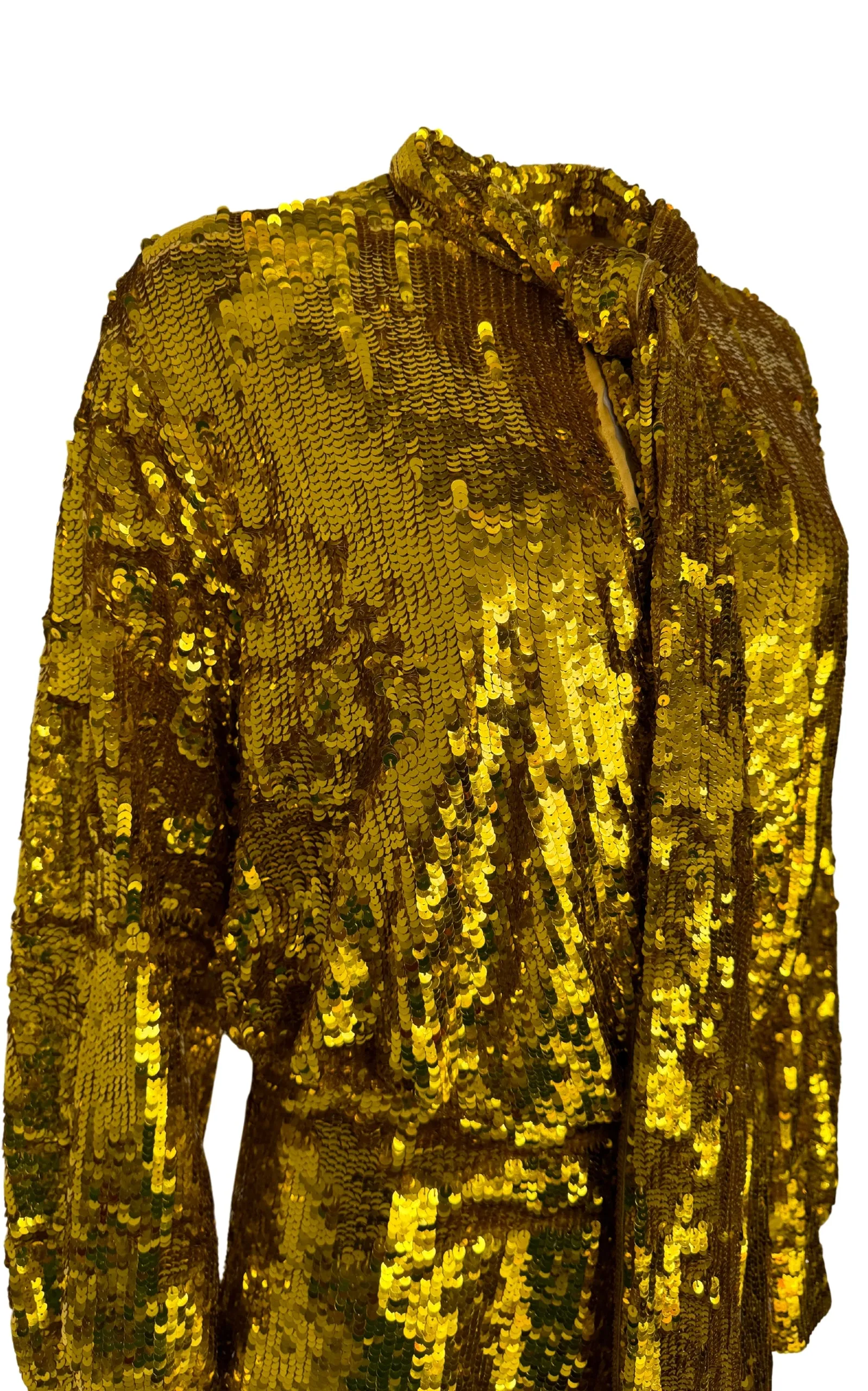 Sequin Tulle Mini Dress In Gold