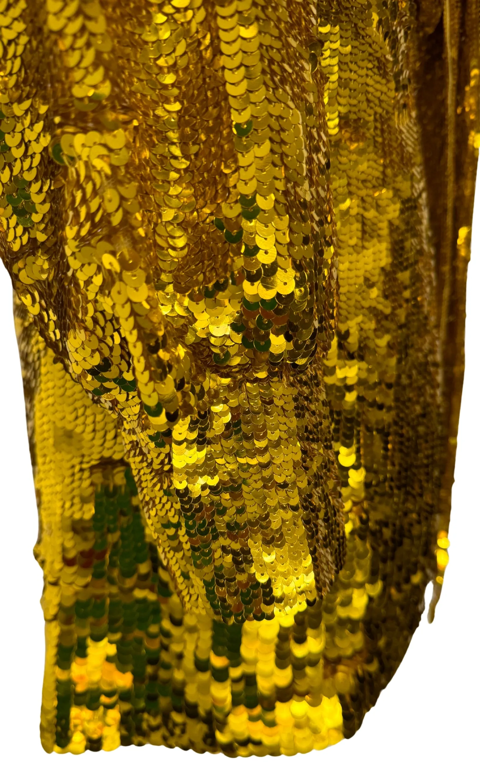 Sequin Tulle Mini Dress In Gold