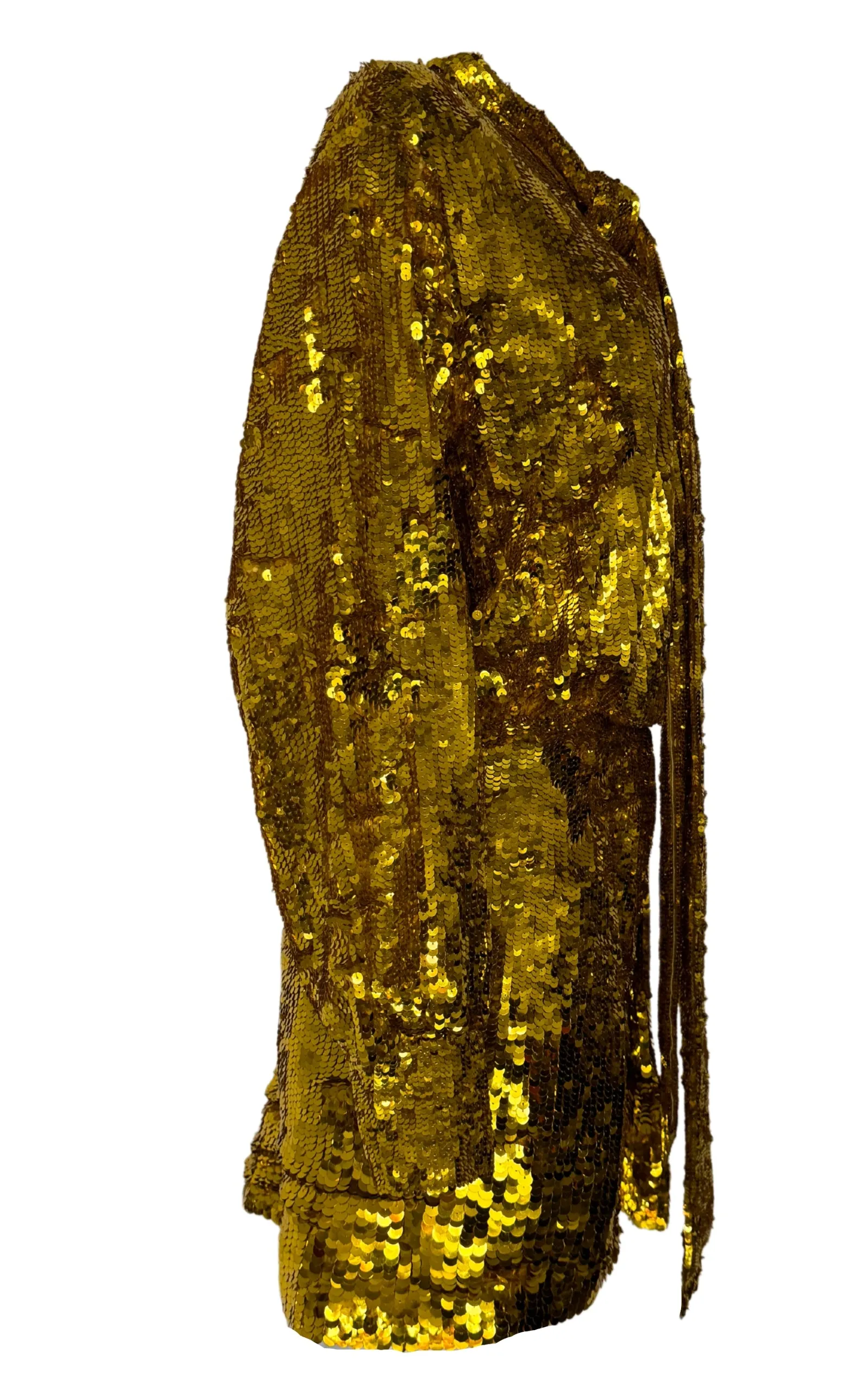 Sequin Tulle Mini Dress In Gold