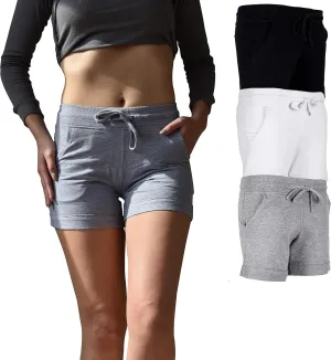 Sexy Basics Women's 3 Pack Active Wear Lounge Yoga Gym Casual Sport Shorts