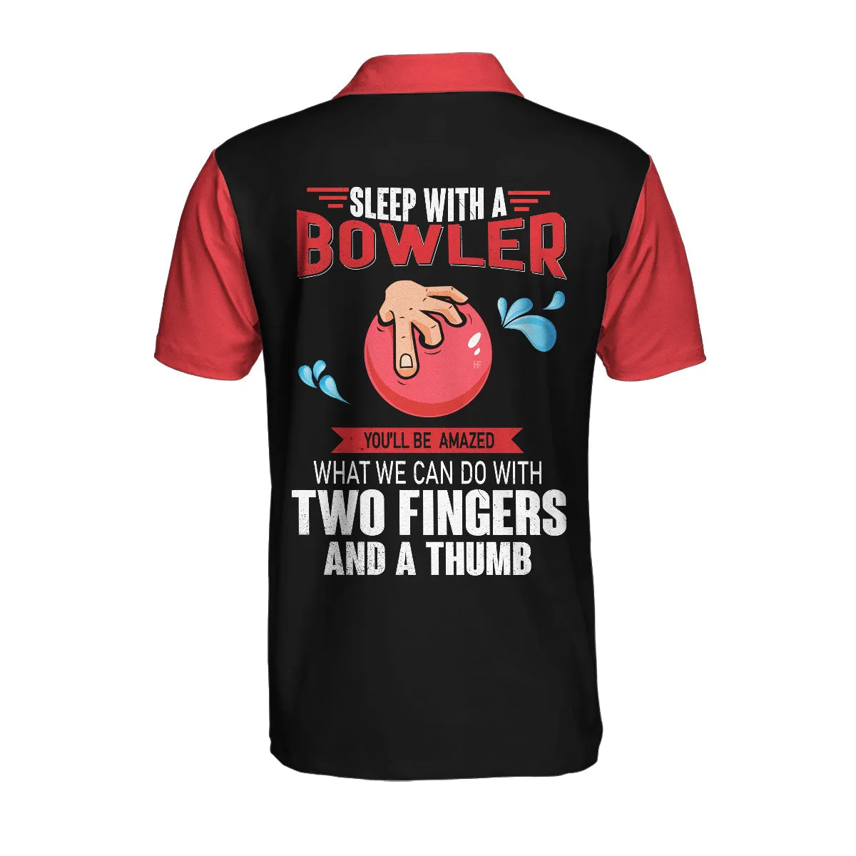 Sleep With Bowler Polo Shirt, Black And Red Bowling Short Sleeve Polo Shirt, Funny Shirt With Sayings Coolspod