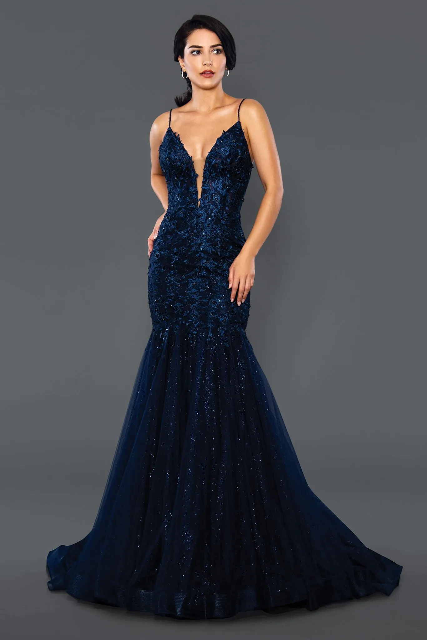 Stella Couture 22043 Size 6 Purple Long Shimmer Mermaid Prom Dress Pageant Gown Bridal Wedding