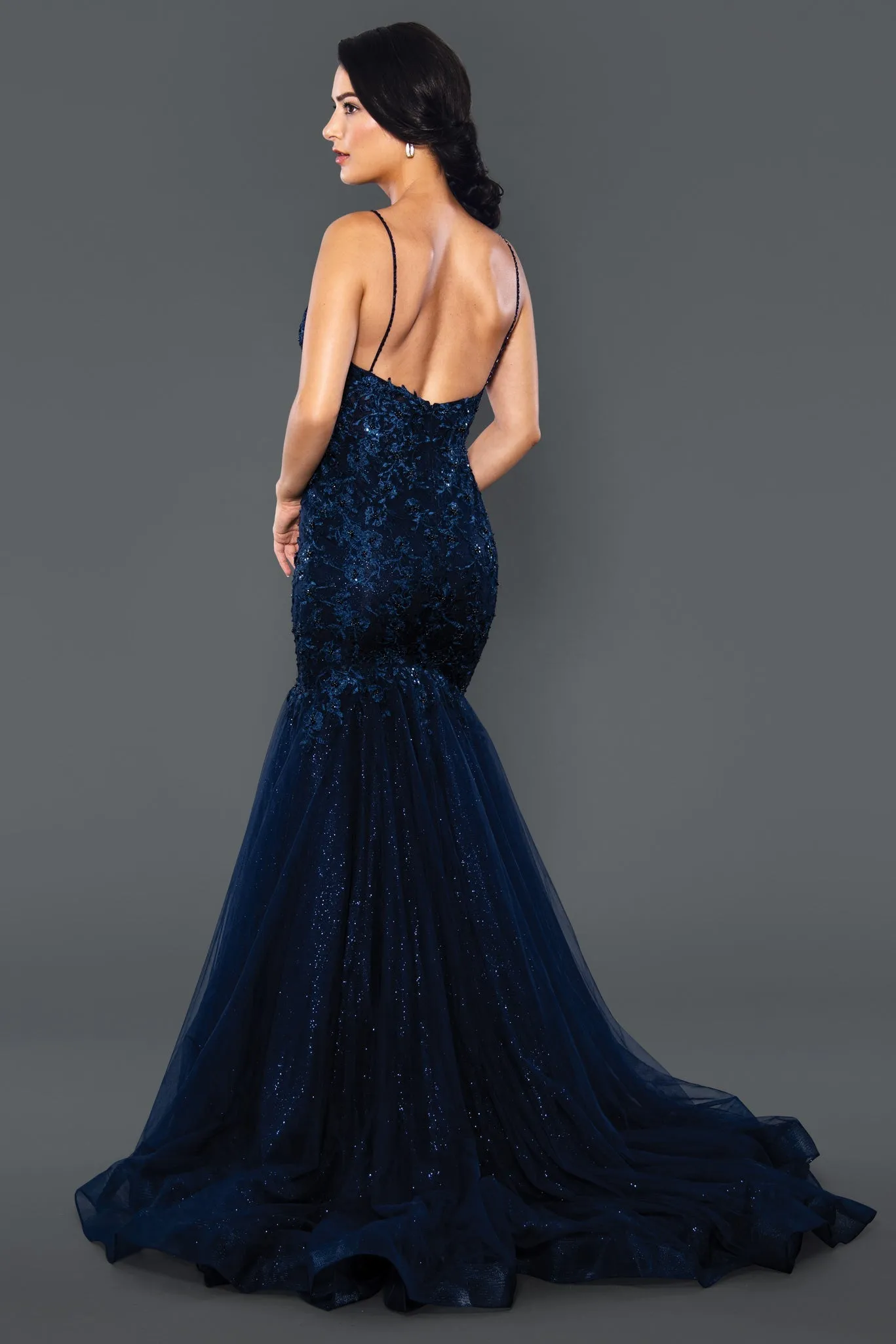 Stella Couture 22043 Size 6 Purple Long Shimmer Mermaid Prom Dress Pageant Gown Bridal Wedding